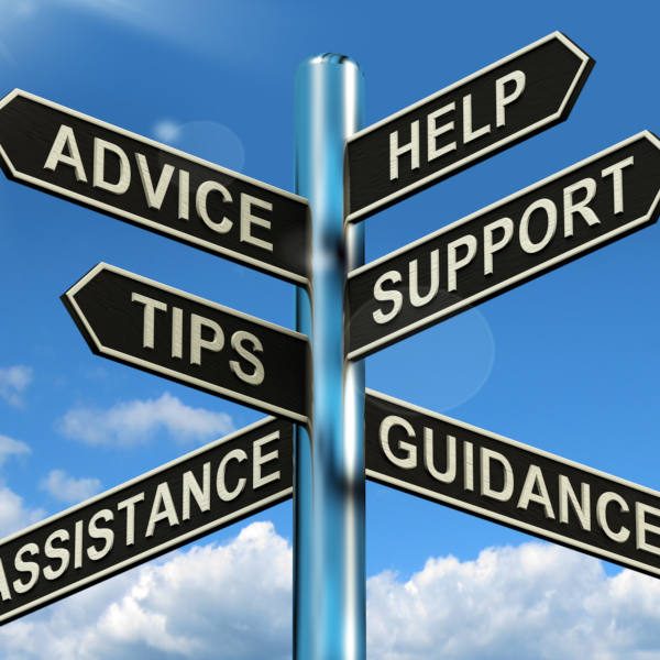 Advice Help Support And Tips Signpost Shows Information And Guidance